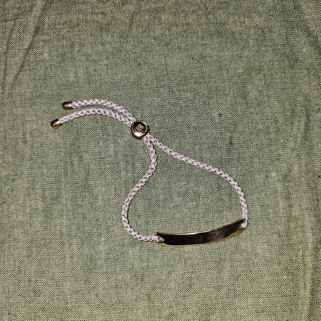 Monica Vinader Rose Gold Vermeil And Gray String Adjustable Bracelet
